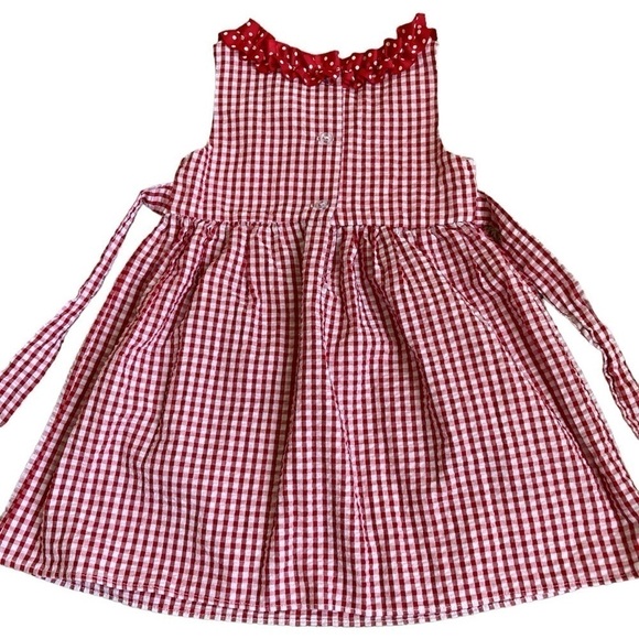 Emily Rose Girls Red White Gingham Seersucker Summer Dress Watermelon Size 3T - Picture 12 of 14